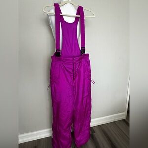 Women’s Snow Ski Bib Pants XS – Bright Pink – 100% Nylon – Great Condition